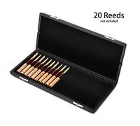 LUCKDANO Wooden PU Leather Cover Case Holder Storage Box Oboe Reeds Slot Design Breathable Holes Protect Collision Exquisite Elegant Black #1#2#3 Musician (20Pcs)