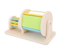 LUCKDANO Wooden Rotating Drum Rolling Rattle Toys for Babies Toddlers Sensory Development Toy with 5 Vibrant Colors Fine Motor Skills Parent Child Bonding