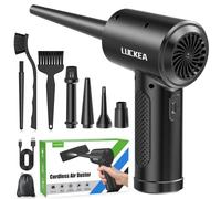LUCKEA Electric Air Duster Compressed for PC - Rechargeable 6000mAH Blower with Brush Computer Keyboard Cleaning, Cleaner Electronics, Alternative to Canned ( C4915-6)