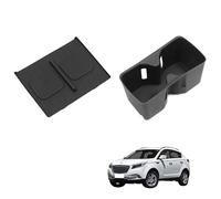 LUCKEASY for 2024 2025 Hyundai Santa Fe Not for Hyundai Tucson Center Console Silicone Water Cup Holder Insert with Wireless Charging Pad Protector 2PCS Black for Santa Fe Accessories