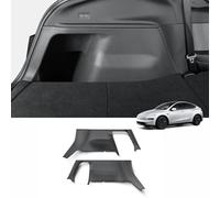 LUCKEASY Rear Trunk Side Protective Cover for Tesla Model Y Juniper 2025 New 5 Seat Trunk Left & Right Panel Protection TPE Velcro Stick Cargo Side Protect Mat Black