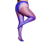 LUCKELF Cute Hearts Pattern Tights Multicolor Sheer Tights for Women Plus Size Lace Stockings, Blue-20d-ultra Silky, 3X-Large-7X-Large Plus Extra Tall