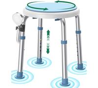 Luckfaith 360° Swivel Shower Chair with Adjustable Height - Non-Slip Bathroom Shower Stool and Lightweight Shower Seat for Disabled, Seniors & Pregnant with Limited Mobility