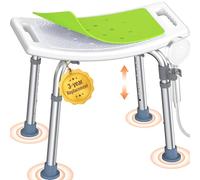 Luckfaith LC02 Shower Stool with Adjustable Height - Lightweight Bath Stool with Curved Seat, Non-Slip Shower Seat for Elderly, Disabled & Pregnant，Yellow