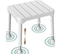 Luckfaith Shower Stool with 6-Level Height Adjustment, Lightweight Bath Bench Seat for Elderly & Disabled, Mist Gray