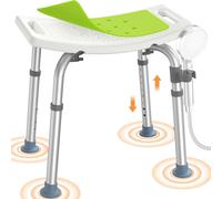 Luckfaith Shower Stool with Adjustable Height - Lightweight Bath Stool with Curved Seat, Non-Slip Shower Seat for Elderly, Disabled & Pregnant，Yellow