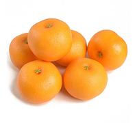 Luckforest 6 PCS Artificial Oranges Set Lifelike Simulation Oranges Realistic Fake Fruits for Home Party Kitchen Cabinet Decoration Supermarket Photography Props Fall Display