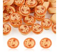 Luckforest Miniature Artificial Eggtarts, 50 Pcs Fake Mini Eggtarts Resin Simulation Food Models for Dollhouse Kitchen Decoration DIY Accessory Photography Props