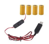 LUCKGONI 97cm USB to 6V LR14 C Dummy Battery Eliminate Cable for 4 LR14 C Battery for Toy, Controllers, Gas Water Heater, Torches