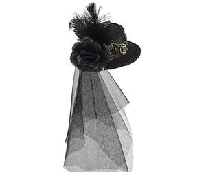 LUCKGONI Steampunk Top Hat With Veil - Time Traveler Hat Accessory