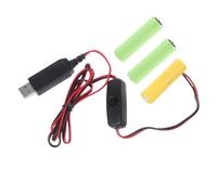 LUCKGONI USB Power Converter False Battery Eliminators Cable Cord Replace 3x 1.5V AA LR6 Batteries for LED Light Electronic Toy