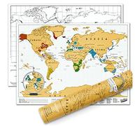 Scratch Map Travel Map - Travel sized personalized Scratch off world map poster, Manufactured in the UK