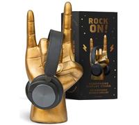 Headphone Stand | Headset Stand & Headphone Holder Desk Tidy | Cable Tidy Desk Organiser & Jewellery Organiser For Mens Jewellery | Presents For Men & Gifts Dad | Gold | Rock On - By Luckies