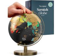 Luckies - Scratch Globe | Scratch Off World Map & Travel Map | Desk Gadgets For Men & Desk Decor | Travel Gifts For Men | Small Globe