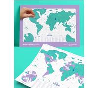 Luckies - Scratch Map Neon | Travel Map & Scratch Off World | Scratching Off Maps | Travel Map Travels | Green