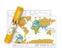Luckies Scratch Map | Scratch Off World Map | World Travel Maps Frame | Countries Visited Maps | Scratchable Poster with Tube | Detailed Europe & US States Poster | Scratchable Wall Pin Board Regular