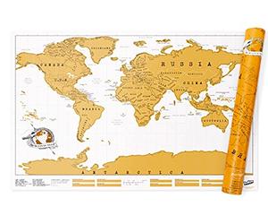 Luckies Scratch Map | Scratch Off World Map | World Travel Maps Frame | Countries Visited Maps | Scratchable Poster with Tube | Detailed Europe & US States Poster | Scratchable Wall Pin Board | Large