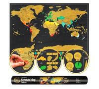 Luckies Scratch Map | Scratch Off World Maps | Travel Map Frame | Wall Scratchable Maps | Countries Visited | Rub Off Poster | Europe & US States Scratchable | Tube Included | Deluxe Edition XLarge