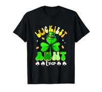 Luckiest Aunt Ever Patrick's Day Shamrocks Funny Women T-Shirt