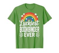 Luckiest Bookbinder Ever St Patricks Day Rainbow Shamrock T-Shirt