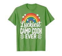 Luckiest Camp Cook Ever St Patricks Day Rainbow Shamrock T-Shirt