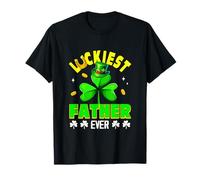 Luckiest Father Ever Patrick's Day Shamrocks Funny Women T-Shirt