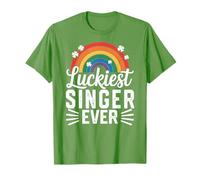 Luckiest Singer Ever St Patricks Day Rainbow Shamrock T-Shirt