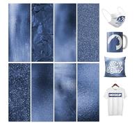 LUCKIGUCK Infusible Transfer Ink Sheets, 8 Pieces/Set, Glitter Pre-Printed Dyed Sublimation Paper, 30.5 x 30.5 cm, Iron on T-Shirt and Cup