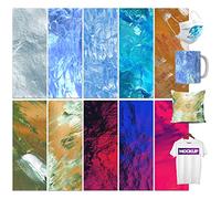 LUCKIGUCK Infusible Transfer Paper Sheets Bundle 10pcs Pre-Printed Dyed Sublimation Paper Iron on T-Shirt and Mug (Type E, 11.5 * 30.5cm)