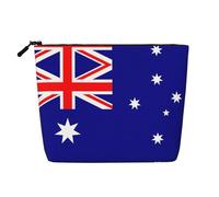 Luckily&Day Australian flag Print Cosmetic Bag for Women Makeup Bag Fashion Travel Bag with Large Storage Gifts For Women, Black, One Size, Black, One Size