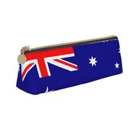 Luckily&Day Australian flag Print Personalized Triangular Pouch Stylish Leather Cosmetic Organizer Compact zipper pouch, White, One Size, Stylish