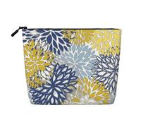 Luckily&Day Colored flowers Print Cosmetic Bag for Women Makeup Bag Fashion Travel Bag with Large Storage Gifts For Women, Black, One Size, Black, One Size