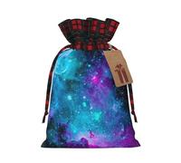 Luckily&Day Cool star river print Christmas Drawstring Gift Bag for Party Festival Funny Reusable Canvas Bag,1 Piec