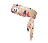 Luckily&Day Cute Animals with Snowman Print Headband Tie Sports Head Tie on Headband for Soccer,Bikers,Yoga, Running Hair Head Band