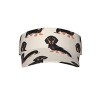 Luckily&Day Cute Dog Print Adult Sunscreen Visor Cap Visor Hats Empty Top Baseball Sun Cap for Beach Outdoor Travel Black, Black, One Size-Medium, Black, One Size-Medium