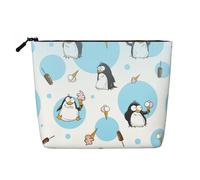 Luckily&Day Cute Penguins Print Cosmetic Bag for Women Makeup Bag Fashion Travel Bag with Large Storage Gifts For Women, Black, One Size, Black, One Size