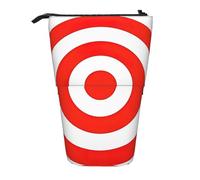 Luckily&Day design target Print Vertical Retractable Pouch Novelty Standing Bag Pop Up Bag Unique Telescopic Pouch for Office Makeup, Black, One Size, Telescopic