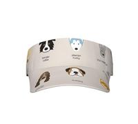 Luckily&Day Dog breed Print Adult Sunscreen Visor Cap Visor Hats Empty Top Baseball Sun Cap for Beach Outdoor Travel