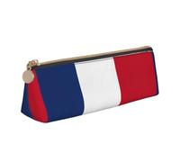 Luckily&Day Dutch flag Print Personalized Triangular Pouch Stylish Leather Cosmetic Organizer Compact zipper pouch, White, One Size, Stylish