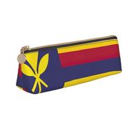 Luckily&Day Flag of the Kingdom of Hawaii Print Personalized Triangular Pouch Stylish Leather Cosmetic Organizer Compact zipper pouch, White, One Size, Stylish