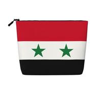 Luckily&Day Flag of the Syrian Arab Republic Print Cosmetic Bag for Women Makeup Bag Fashion Travel Bag with Large Storage Gifts For Women, Black, One Size, Black, One Size