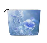 Luckily&Day Floral blue Print Cosmetic Bag for Women Makeup Bag Fashion Travel Bag with Large Storage Gifts For Women, Black, One Size, Black, One Size