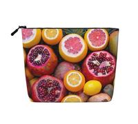 Luckily&Day Fruit Picture-standard Print Cosmetic Bag for Women Makeup Bag Fashion Travel Bag with Large Storage Gifts For Women, Black, One Size, Black, One Size