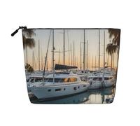 Luckily&Day Golf Yacht Club Print Cosmetic Bag for Women Makeup Bag Fashion Travel Bag with Large Storage Gifts For Women, Black, One Size, Black, One Size