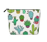 Luckily&Day Lovely succulent Print Cosmetic Bag for Women Makeup Bag Fashion Travel Bag with Large Storage Gifts For Women, Black, One Size, Black, One Size