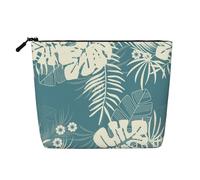 Luckily&Day Luxury Cute Leaves Print Cosmetic Bag for Women Makeup Bag Fashion Travel Bag with Large Storage Gifts For Women, Black, One Size, Black, One Size