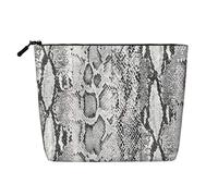 Luckily&Day snake skin black and white Print Cosmetic Bag for Women Makeup Bag Fashion Travel Bag with Large Storage Gifts For Women, Black, One Size, Black, One Size