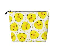 Luckily&Day Yellow Chicken Print Cosmetic Bag for Women Makeup Bag Fashion Travel Bag with Large Storage Gifts For Women, Black, One Size, Black, One Size