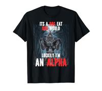 Luckily I'm An Alpha Funny Cringe Werewolf Wolf Meme T-Shirt