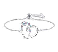 Luckimoli Mermaid Bracelet for Girls Boys Crystal Heart Pendant Bracelet Gifts Jewelry Gifts for Girls Daughter Boys Son Granddaughter Niece Birthday Christmas Graduation Gift